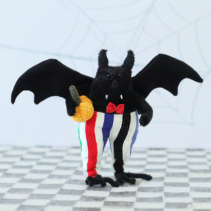 Little Gentleman Bat – Handmade Plush with Striped Pants